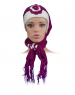 Women Woolen Muffler and Cap for Women purple 